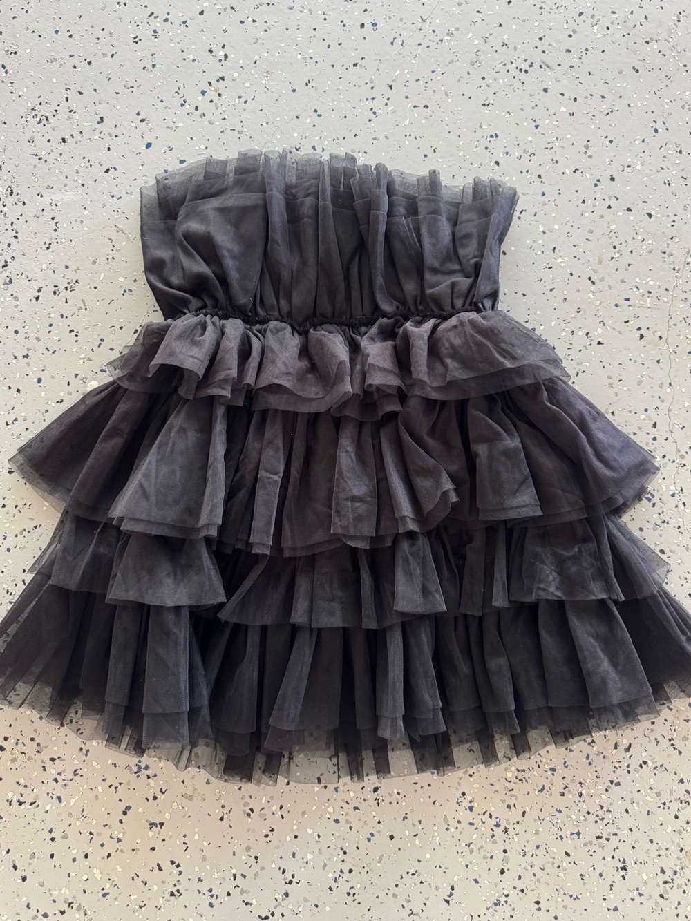 Altar'd State Black Tiered Ruffle Tulle Mini Skirt